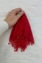 Red Crystal Glass Beaded Bride Groom Handkerchief, 10 Pieces, Wedding Henna Circumcision Engagement Halay Bridesmaid - 2