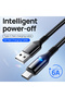كابل شحن سريع USB-C 100 واط 6 أمبير بطول 2 متر مع شاشة LED وإيقاف تشغيل تلقائي ذكي، سلك شحن مضفر من النايلون