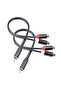 0.3m RCA Audio Speaker Y-Adapter Splitter Cable RCA 1 Male to 2 Female Stereo Audio Cable Gold Pl...