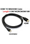 0.5m Mini HDMI to HDMI Cable 1080p 3D Gold Plated Cable For Monitor Tablet Camera DV graphics card H