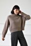 Mink Long Sleeve Turtleneck Cashmere Women's Knitwear Sweater - 2