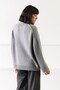 Gray Long Sleeve Crew Neck Cashmere Oversized Women's Knitwear Sweater - 7