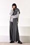 Gray Long Sleeve Crew Neck Cashmere Oversized Women's Knitwear Sweater - 6