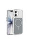 iPhone 17 Compatible Case Iconic Hard Silicone Cover with Metal Button Design - Gray - T39872
