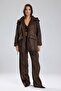 Women’s Leopard Suede Fabric Elastic Waist Design Pants - 5
