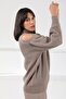 Mink Long Sleeve Off-Shoulder Cashmere Women's Knitwear Sweater - 4