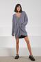 A.Grey Buttoned Cashmere and Wool Blend Oversized Women's Knitwear Cardigan - 4