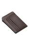 Synthetic Leather Slim Card Case Brown