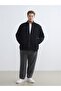 Men's Zippered Sweatshirt with Stand Collar - 2