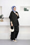 5398 - Comfortable Loose-Fit Lightweight Women's Hooded Denim Jacket and Trousers Set - 2