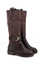 Belty Bitter Brown Belt Detail Women's Boots - 4