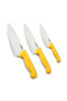 3 Pcs Kitchen Knife Set Extra Sharp - Stainless Steel & Yellow PP Handle,1 Year Warrenty| Chef Trio - 2