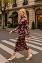 Purple Patterned Tulle Inner Cotton Lined Maxi Dress - 2