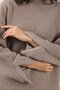Mink Sleeve Slit Turtleneck Cashmere Women's Knitwear Sweater - 5