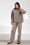 Mink Sleeve Slit Turtleneck Cashmere Women's Knitwear Sweater - 3