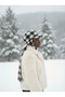 Wool Cap Hat with Scarf Black Plaid Ready-Made Turban Hijab Bonnet Beanie Medical Suitable - 6