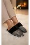 Women's House Slippers with Furry Inside, Stone Pattern and Non-Slip Sole - 2