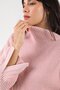 Pink Sleeve Slit Turtleneck Cashmere Women's Knitwear Sweater - 6
