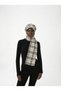 Wool Cap Hat with Scarf Ecru Plaid Ready-To-Wear Turban Hijab Bonnet Beanie Medical Suitable