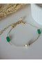 Women's Bracelet Green Stone Pearl Bead Detail Gift New Year Mother's Day Valentine's Day Gift - 4