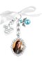 Wedding Bouquet Photo Charm with Oval Glass Cabochon
