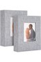 4x6 Photo Album - Linen Cover, 26-Page Mini Book Holds 52 Pictures (Grey)