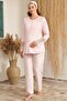 Bh 4222 Sleeves Lace Maternity 3-Piece Pajama Set with Dressing Gown - 2