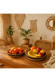 Jute Tray Set Natural Woven Serving and Decorative Trays with Black Border Round - 6