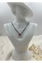 Pink Heart Stone Sparkling Necklace – Elegant and Modern Design Stylish Necklace with Shiny Stone - 2