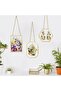 3 Pcs Pressed Flower Frames with Tweezers - Double Glass Wall Hanging, Gold - 8