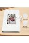 Photo Album 4x6, 100 Pockets, Linen Cover Top-Loader Vertical (White) - 4