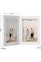 4x6 Double Wooden Hinged Photo Frame, White (Tabletop/Wall) - 4
