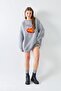 Women's Oversized Sweat Dress Bakery Bun Printed Gray Melange – Crew Neck, 3 Thread Fleece - 2