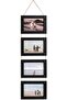Collage Photo Frame 4x6 - Rustic 4-Opening Vertical Wood Wall Display (Black)