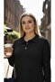 Women's Plus Size Shirt Collar Buttoned Ribbed Knit Fabric Tracksuit Set 8232-26 - 2