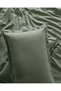 Crep Single 100% Cotton Plain Duvet Cover Set - Green - 6