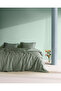Crep King Size 100% Cotton Flat Sheet Lı Duvet Cover Set - Green