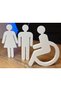 Wc Toilet Door Sign Set – White Self-Adhesive Male Female Disabled Icon Sign - 2