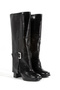 Women's Genuine Leather Buckle Thick Heeled Boots