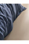 Crep Family Size 100% Cotton Flat Sheet Pack of Duvet Cover Set - Indigo - 4