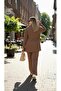 Women's Plus Size Shirt Collar Buttoned Ribbed Knit Fabric Tracksuit Set 8232-26 - 3