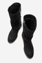 Black Modern Buckle Detailed Suede Women's Bottie - 5