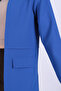 Women's Cobalt Waist Stitched Long Jacket Arm-26K001017 - 5