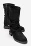 Black Modern Buckle Detailed Suede Women's Bottie