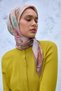 Viscose Velora Blended Scarf Milky Brown-Beige Multi-Colored Patterned Tok Duruşlu 90X90 - 3