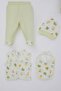 Baby Boy Hospital Release 8-Piece Cute Little Apple Patterned 0-3 Months, Ecru - 5