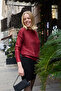 Women's Sweater Shiny Foil Print Sparkling Knitwear Uzunkol Sweater - 7