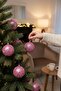 Christmas Tree Pine Tree Ornament Pink Color Sequin Glitter Model 6 Pieces 6 cm Christmas Ball - 4