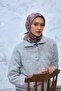 Viscose Velora Scarf Brown-Navy Blue-Green Patterned Non-Slip Textured Standing Upright 90X90 - 2
