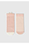 Baby Dusty Pink Rabbit Graphic and Striped 2-Piece Socks Set - 2